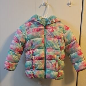 Girls Watercolor Puffer Jacket